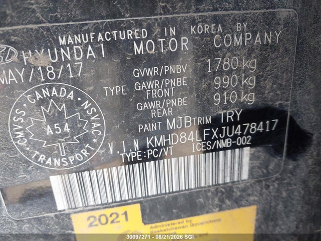 Aukcja sprzedaży 2018 Hyundai Elantra Sel/value/limited, vin: KMHD84LFXJU478417, numer aukcji: 30097271