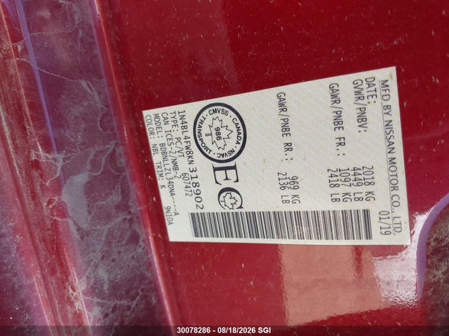 Nissan Altima Platinum 2019 1N4BL4FW8KN318902 Image 9