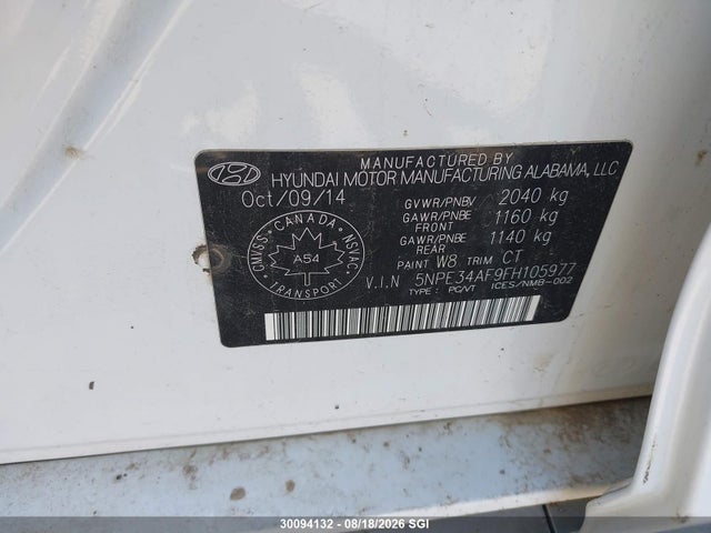 5NPE34AF9FH105977 Hyundai Sonata Sport/limited