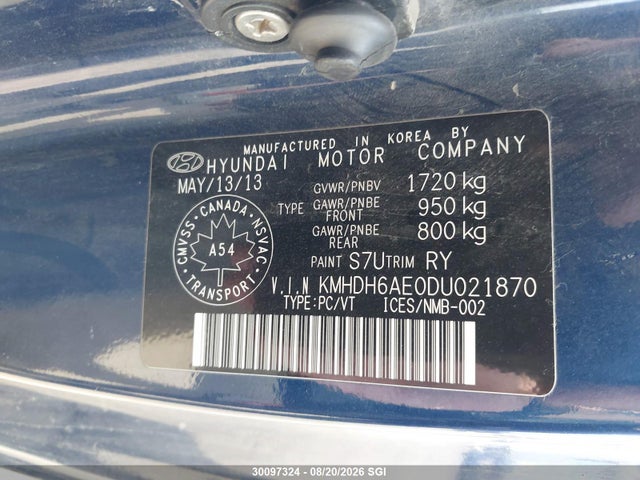 Aukcja sprzedaży 2013 Hyundai Elantra Coupe Gs/se, vin: KMHDH6AE0DU021870, numer aukcji: 30097324