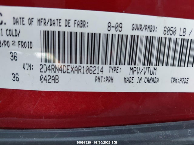 Продаж на аукціоні авто 2010 Dodge Grand Caravan Se, vin: 2D4RN4DEXAR106214, номер лоту: 30097329