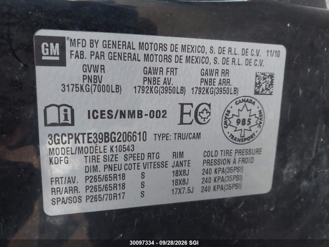 Продажа на аукционе авто 2011 Chevrolet Silverado K1500 Ltz, vin: 3GCPKTE39BG206610, номер лота: 30097334