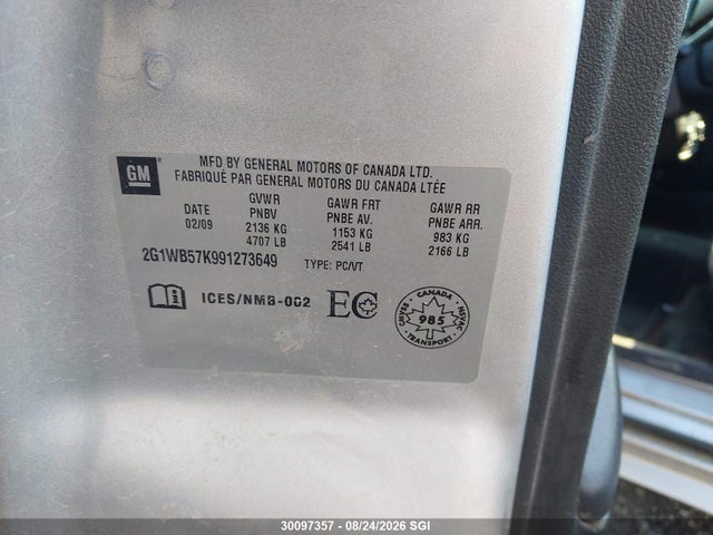 30097357 :رقم المزاد ، 2G1WB57K991273649 vin ، 2009 Chevrolet Impala Ls مزاد بيع