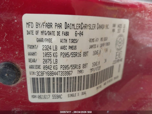 Продаж на аукціоні авто 2004 Chrysler Pt Cruiser Limited, vin: 3C8FY68B44T359967, номер лоту: 30097411