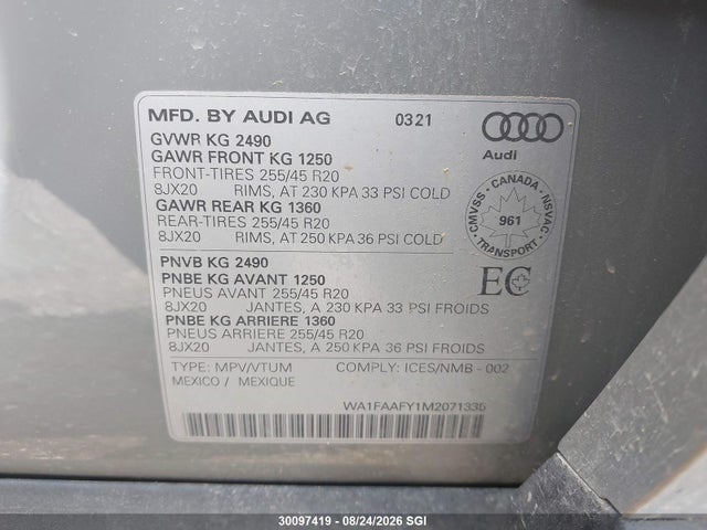 WA1FAAFY1M2071335 Audi Q5 Technik