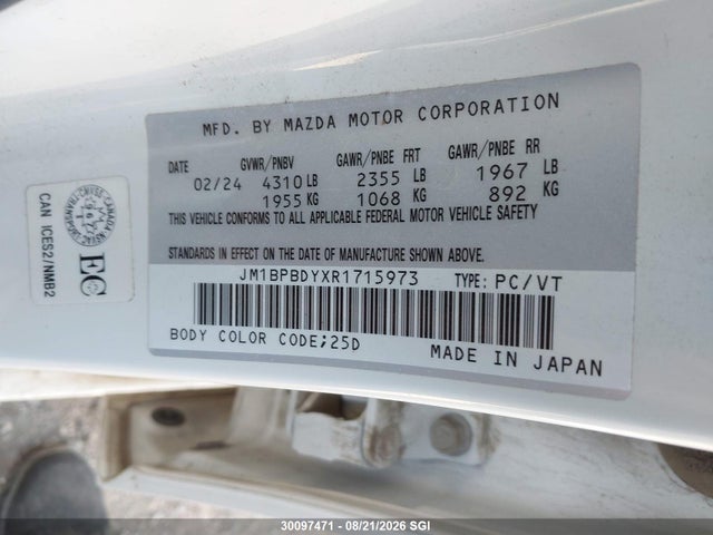 JM1BPBDYXR1715973 Mazda 3 Gt