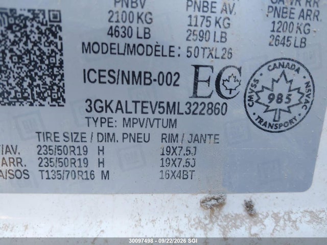 Продажа на аукционе авто 2021 Gmc Terrain Sle, vin: 3GKALTEV5ML322860, номер лота: 30097498