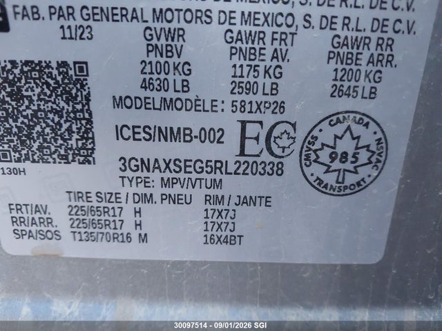 Chevrolet EQUINOX LS 2024 3GNAXSEG5RL220338 Image 9