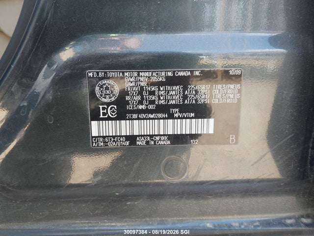 Продаж на аукціоні авто 2010 Toyota Rav4, vin: 2T3BF4DV2AW028044, номер лоту: 30097384