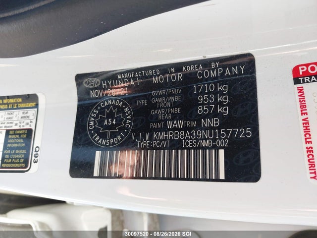 Hyundai Venue Se 2022 KMHRB8A39NU157725 Image 9