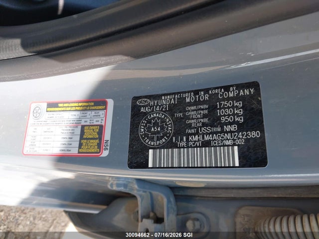 Hyundai ELANTRA SEL 2022 KMHLM4AG5NU242380 Image 9
