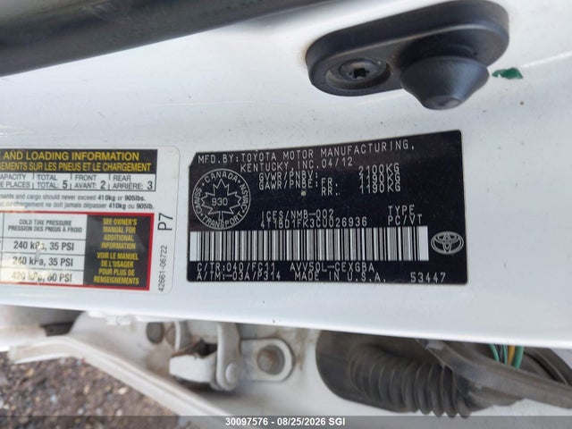 Продаж на аукціоні авто 2012 Toyota Camry Hybrid/le/xle, vin: 4T1BD1FK3CU026936, номер лоту: 30097576