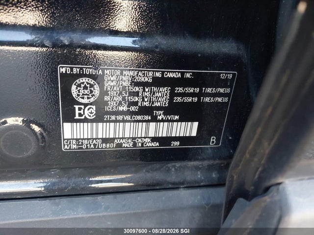 Toyota Rav4 Xle/xle Premium 2020 2T3R1RFV6LC080384 Image 9
