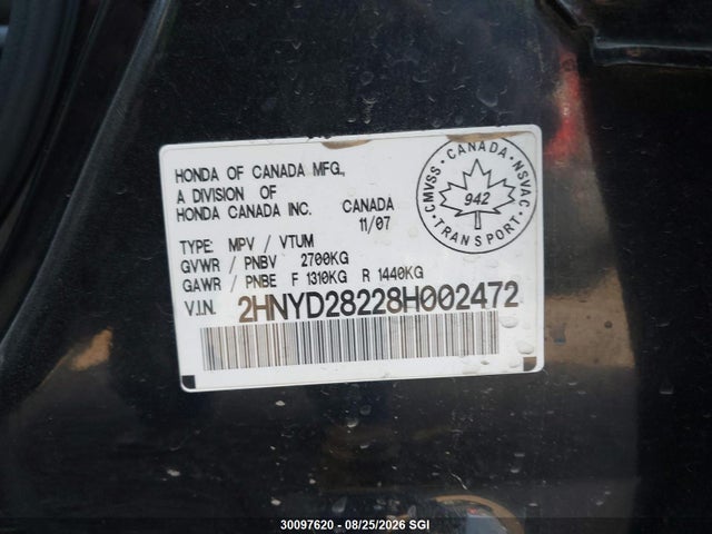 Продаж на аукціоні авто 2008 Acura Mdx, vin: 2HNYD28228H002472, номер лоту: 30097620