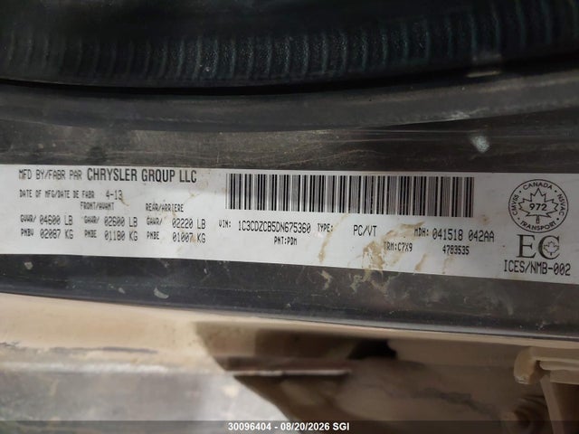 Продаж на аукціоні авто 2013 Dodge Avenger Sxt, vin: 1C3CDZCB5DN675360, номер лоту: 30096404