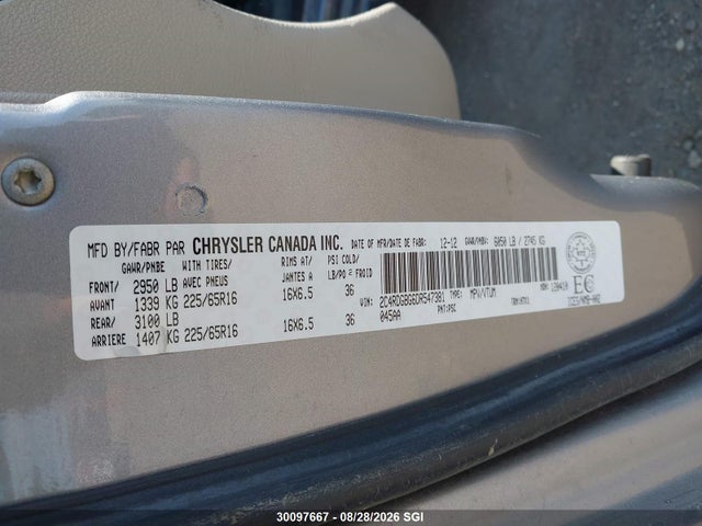 Aukcja sprzedaży 2013 Dodge Grand Caravan Se, vin: 2C4RDGBG6DR547381, numer aukcji: 30097667