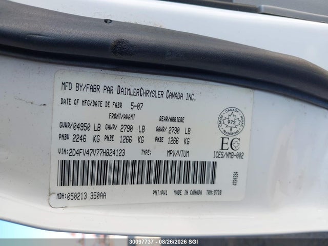 Продажа на аукционе авто 2007 Dodge Magnum Sxt, vin: 2D4FV47V77H824123, номер лота: 30097737