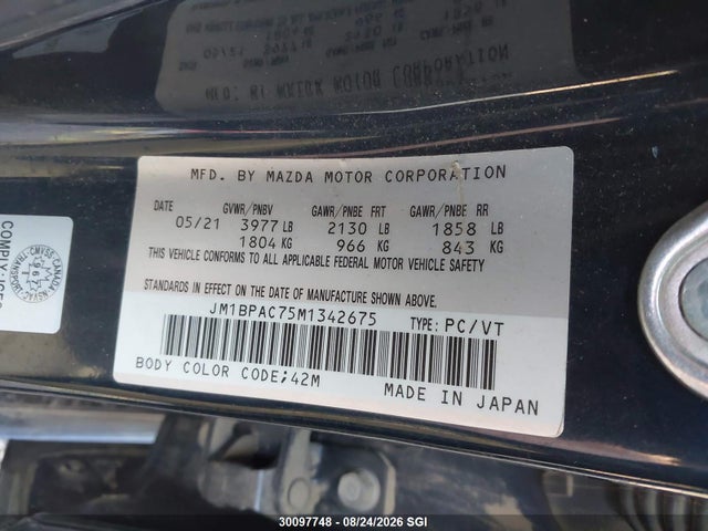 Mazda 3 Preferred 2021 JM1BPAC75M1342675 Image 9