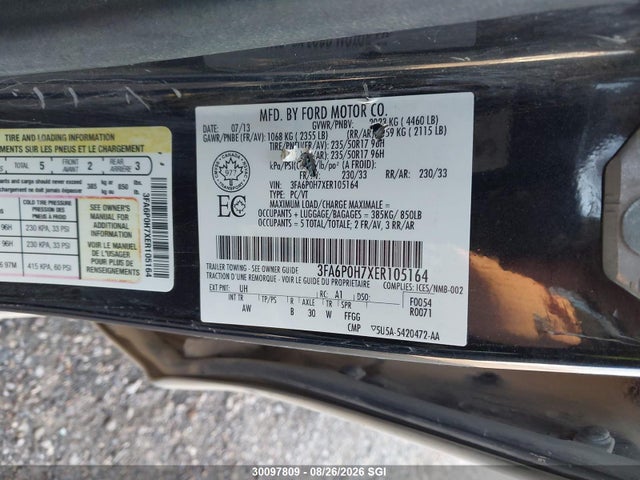 3FA6P0H7XER105164 Ford FUSION SE