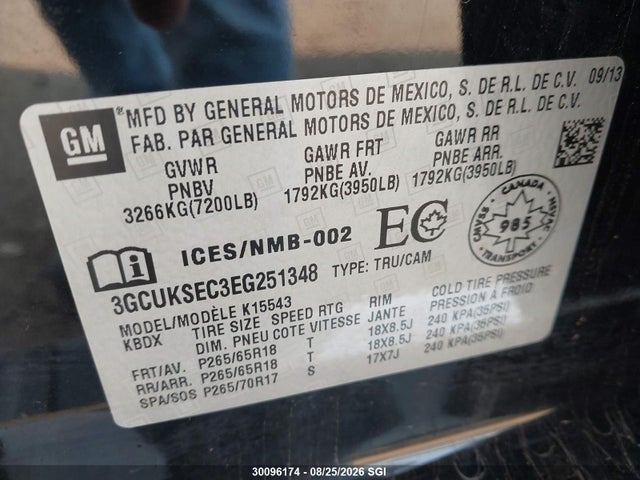 3GCUKSEC3EG251348 Chevrolet Silverado 1500 1lz/2lz