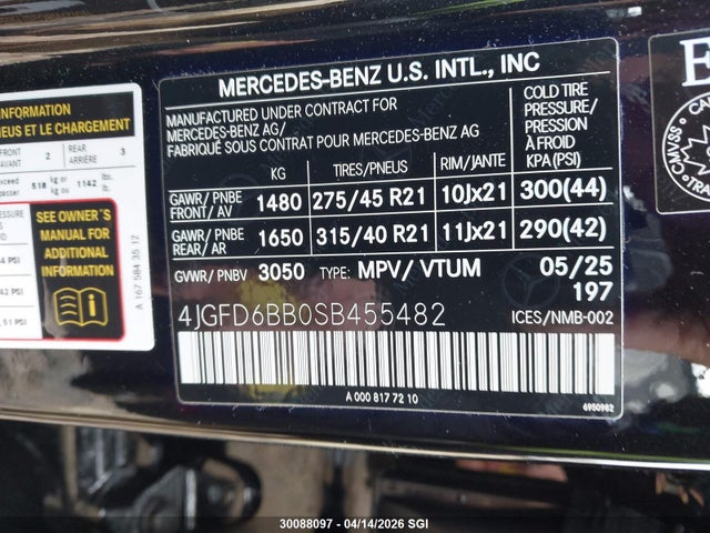 Продаж на аукціоні авто 2025 Mercedes-benz Gle Coupe Amg 53 4matic, vin: 4JGFD6BB0SB455482, номер лоту: 30088097
