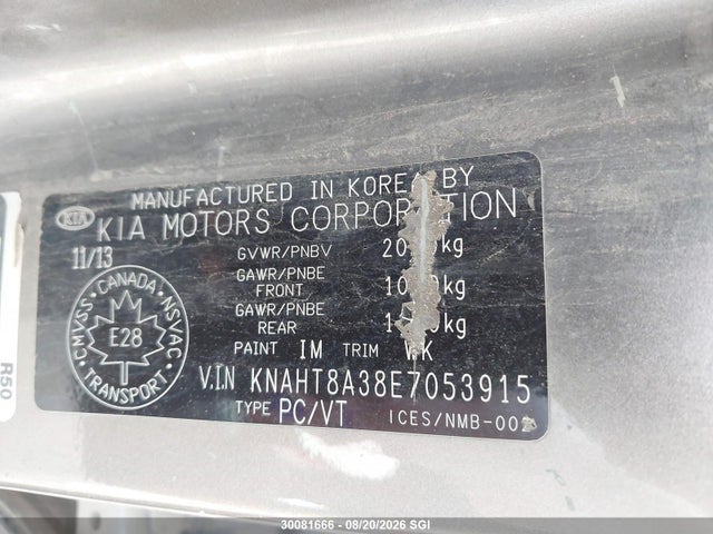 KIA Rondo 2014 KNAHT8A38E7053915 Image 9