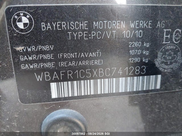 Продажа на аукционе авто 2011 Bmw 528 I, vin: WBAFR1C5XBC741283, номер лота: 30097862