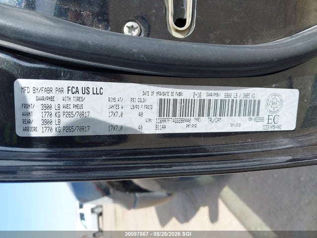 RAM 1500 St 2016 1C6RR7FT4GS280440 Image 9