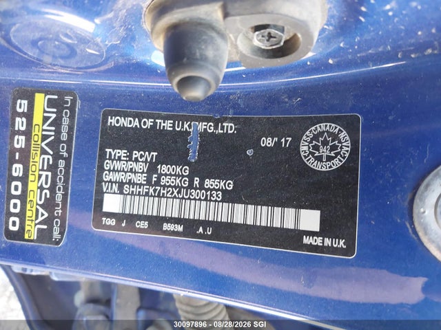 Honda Civic Lx 2018 SHHFK7H2XJU300133 Image 9