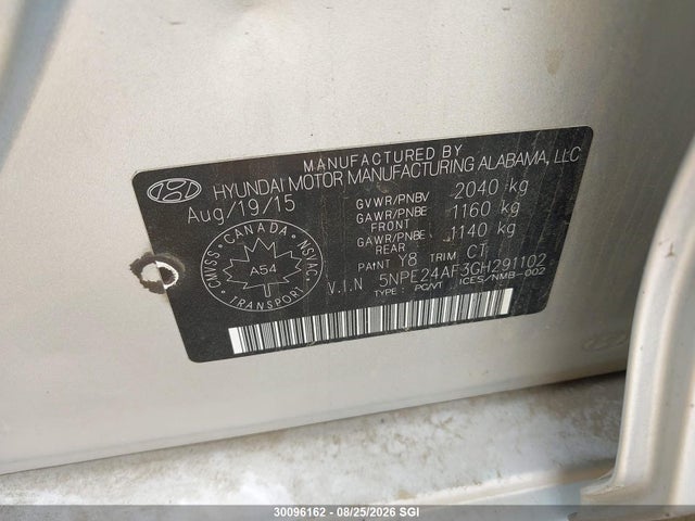 Hyundai SONATA SE 2016 5NPE24AF3GH291102 Image 9