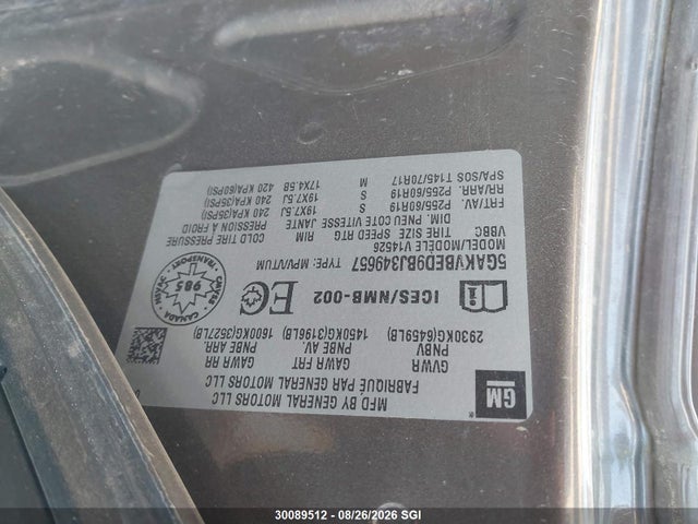 Aukcja sprzedaży 2011 Buick Enclave Cxl, vin: 5GAKVBED9BJ349657, numer aukcji: 30089512