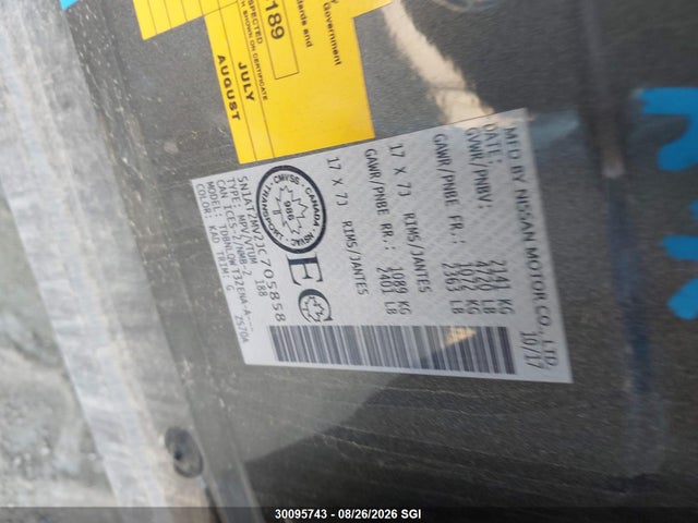 5N1AT2MV2JC705858 Nissan Rogue Sv/sl