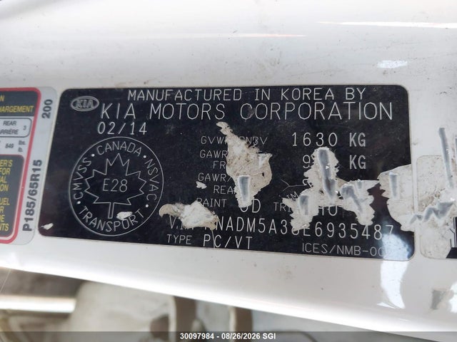 KIA RIO LX 2014 KNADM5A38E6935487 Image 9