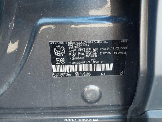 Toyota RAV4 LE 2016 2T3BFREV0GW471975 Image 9