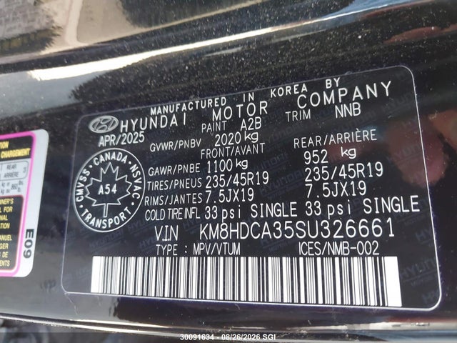 KM8HDCA35SU326661 Hyundai Kona Preferred Sport