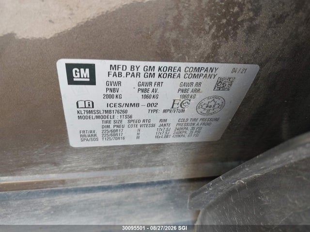 Chevrolet Trailblazer Activ 2021 KL79MSSL7MB176260 Image 9