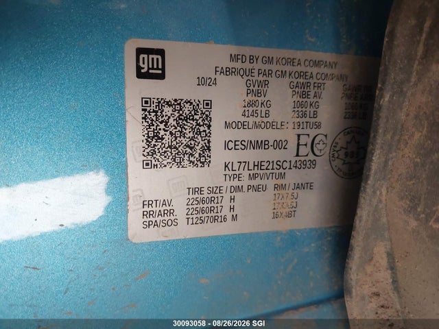 Chevrolet TRAX 1LT 2025 KL77LHE21SC143939 Image 9
