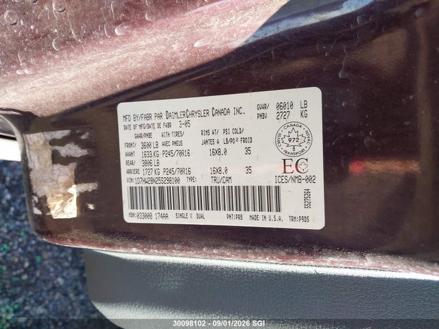 Aukcja sprzedaży 2005 Dodge Dakota Quad/st, vin: 1D7HW28N25S298100, numer aukcji: 30098102