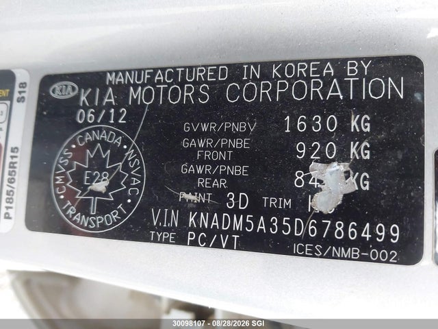 Продажа на аукционе авто 2013 Kia Rio Lx, vin: KNADM5A35D6786499, номер лота: 30098107