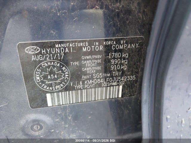 Продажа на аукционе авто 2018 Hyundai Elantra Sel/value/limited, vin: KMHD84LF0JU542335, номер лота: 30098114
