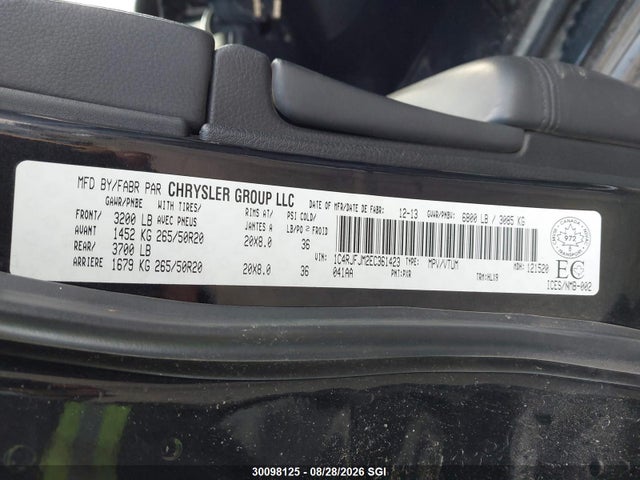 Jeep Grand Cherokee Summit 2014 1C4RJFJM2EC361423 Image 9
