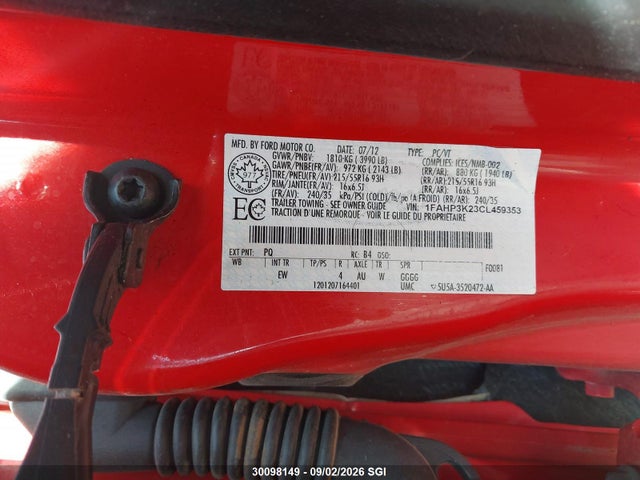Продаж на аукціоні авто 2012 Ford Focus Se, vin: 1FAHP3K23CL459353, номер лоту: 30098149