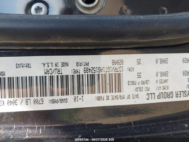 30095744 :رقم المزاد ، 1D7RV1GT1AS152489 vin ، 2010 Dodge Ram 1500 مزاد بيع
