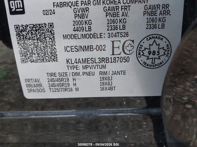 30098278 :رقم المزاد ، KL4AMESL3RB187050 vin ، 2024 Buick Encore Gx Sport Touring مزاد بيع