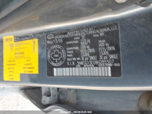Продажа на аукционе авто 2009 Hyundai Santa Fe Gl, vin: 5NMSG13E09H285507, номер лота: 30096447
