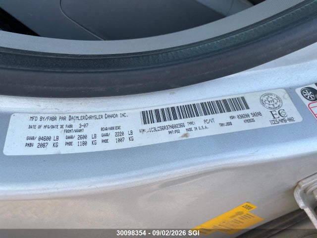 Aukcja sprzedaży 2007 Chrysler Sebring Touring, vin: 1C3LC56R37N602366, numer aukcji: 30098354