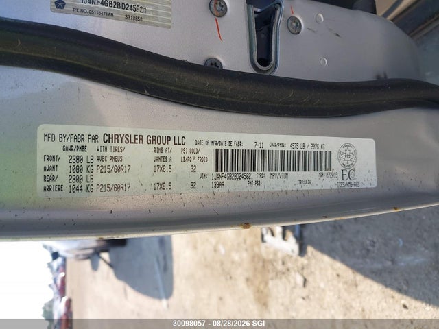 Продажа на аукционе авто 2011 Jeep Patriot Latitude, vin: 1J4NF4GB2BD245021, номер лота: 30098057