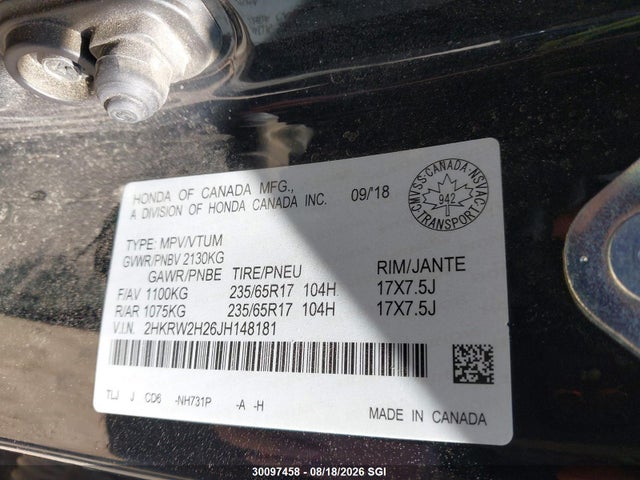 Honda CR-V LX 2018 2HKRW2H26JH148181 Image 9