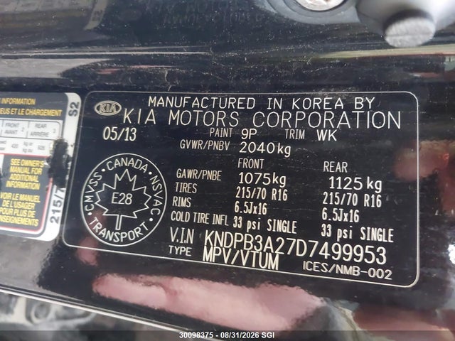 Продаж на аукціоні авто 2013 Kia Sportage Lx, vin: KNDPB3A27D7499953, номер лоту: 30098375