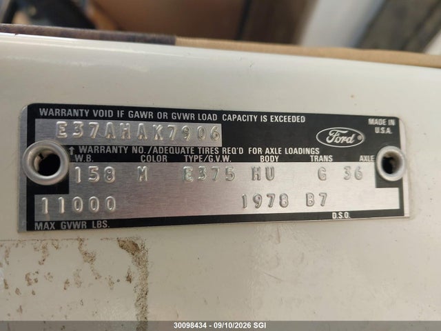 Aukcja sprzedaży 1978 Ford , vin: E37AHAK7906, numer aukcji: 30098434